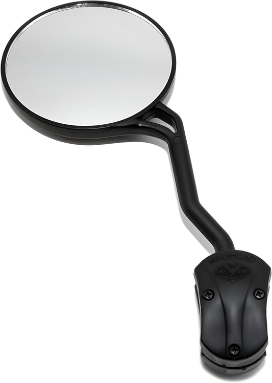 Mirror Race Collapsible Left INCL. ATV, Marked Super Moto Mounting Clamp E, Noir